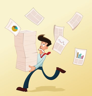 genç bir işçi ve belgeler