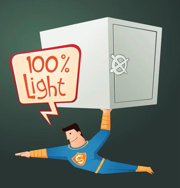 Superhéros porter une boîte de dépôt — Image vectorielle