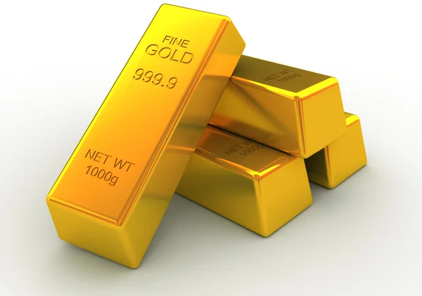 Koncepcja 3d złote paski — Zdjęcie stockowe