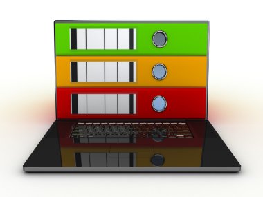 bilgisayar ve klasörlerinin belgeler için soyut resim