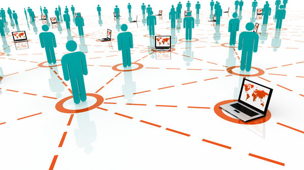 Social media network connection concept