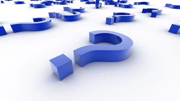 3d question marks in perspective — Stock Photo, Image
