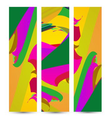 Retro soyut banner tasarımınız için