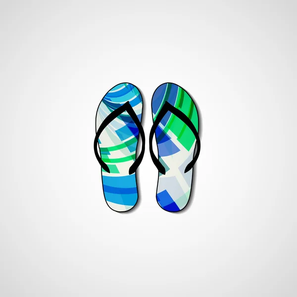 Abstract illustration on flip flops — Stock Vector