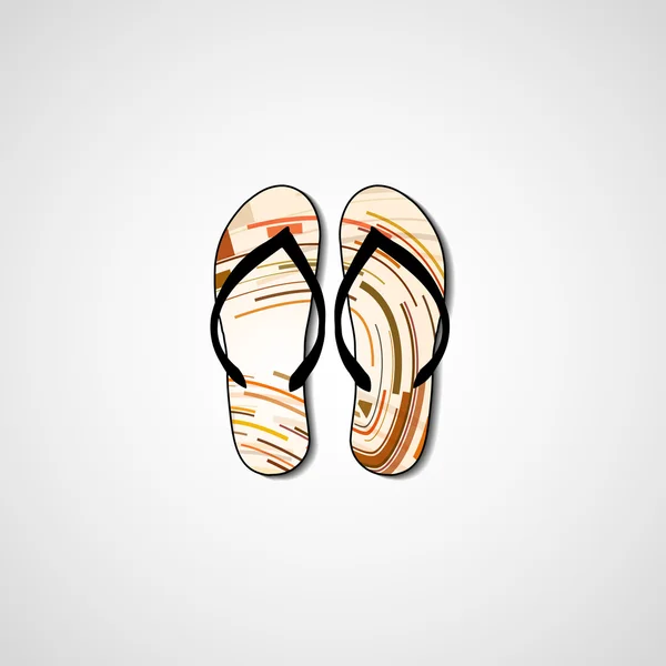 Abstract illustration on flip flops — Stock Vector