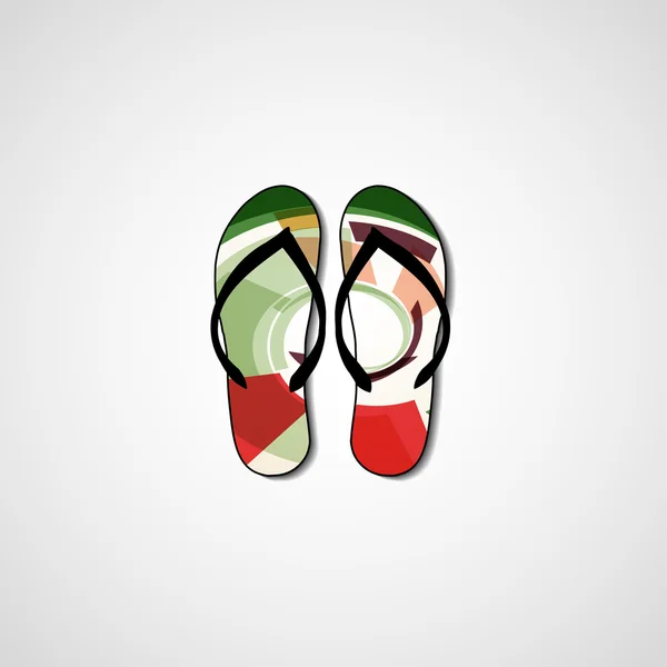 Abstract illustration on flip flops — Stock Vector