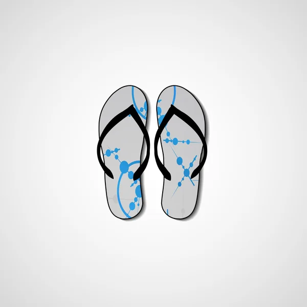 Abstract illustration on flip flops — Stock Vector