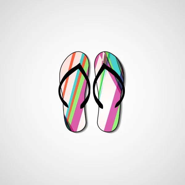 Abstract illustration on flip flops — Stock Vector