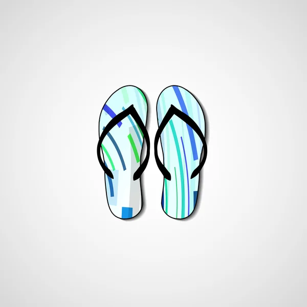 Abstract illustration on flip flops — Stock Vector