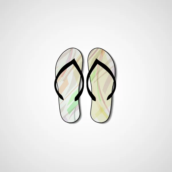 Abstract illustration on flip flops — Stock Vector