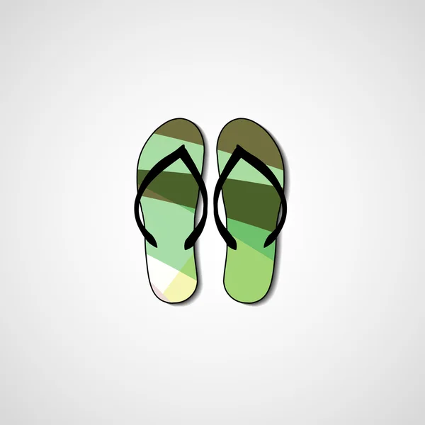 Abstract illustration on flip flops — Stock Vector