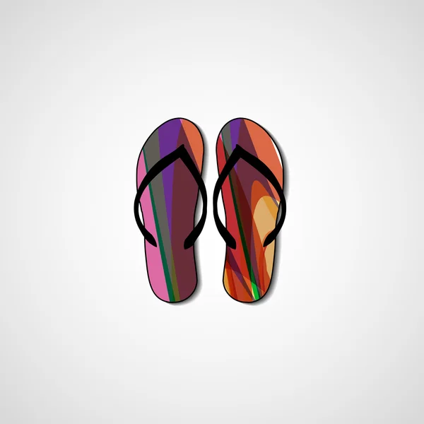 Abstract illustration on flip flops — Stock Vector