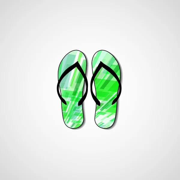 Abstract illustration on flip flops — Stock Vector