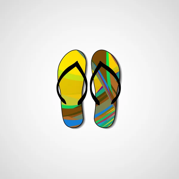 Abstract illustration on flip flops — Stock Vector