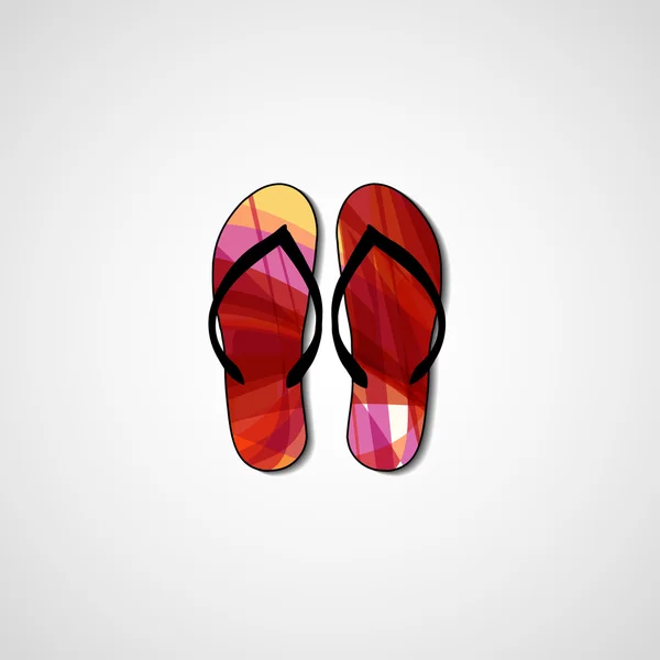 Abstract illustration on flip flops — Stock Vector