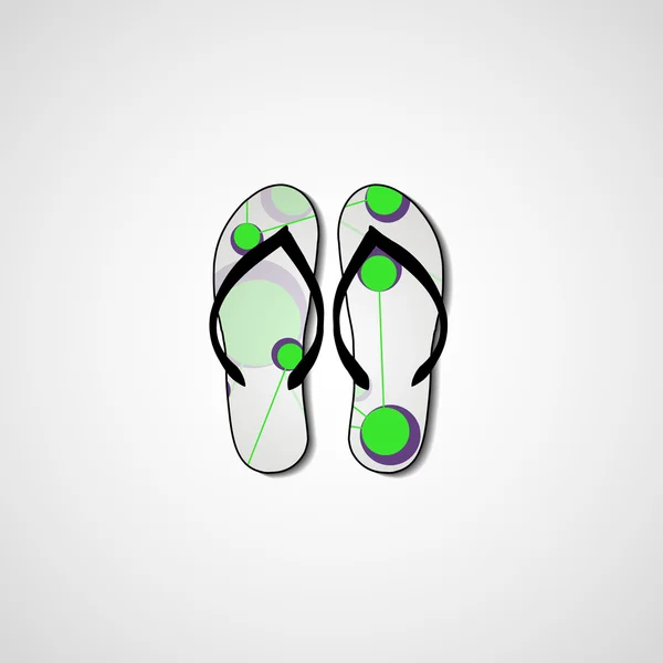 Abstract illustration on flip flops — Stock Vector