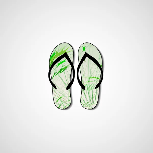 Abstract illustration on flip flops — Stock Vector