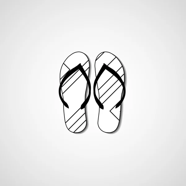 Abstract illustration on flip flops — Stock Vector