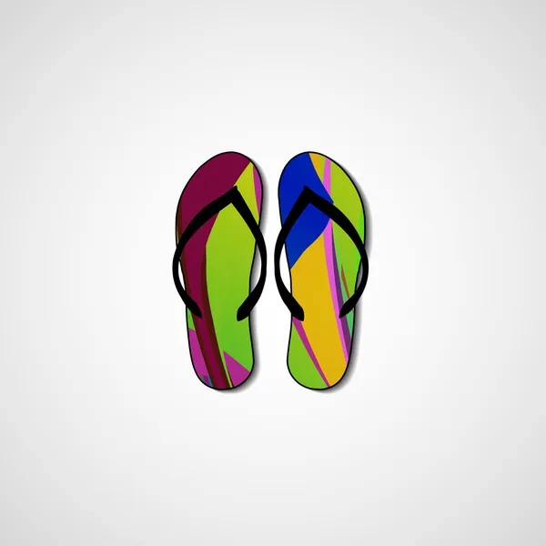 Ilustración abstracta en chanclas — Vector de stock