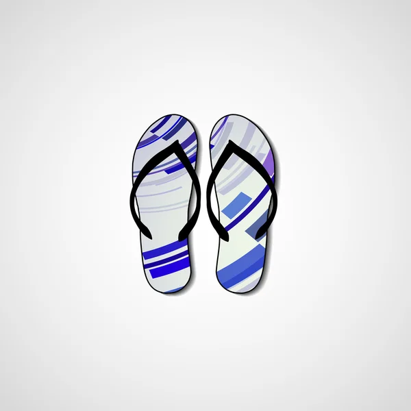 Abstract illustration on flip flops — Stock Vector