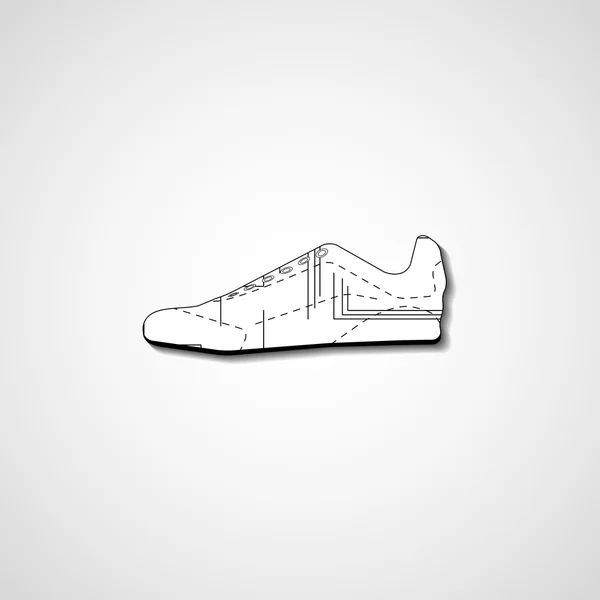 Ilustrasi abstrak pada sepatu olahraga - Stok Vektor