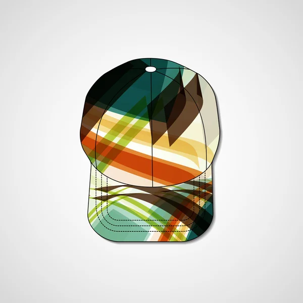 Abstract illustration on peaked cap — Stock Vector
