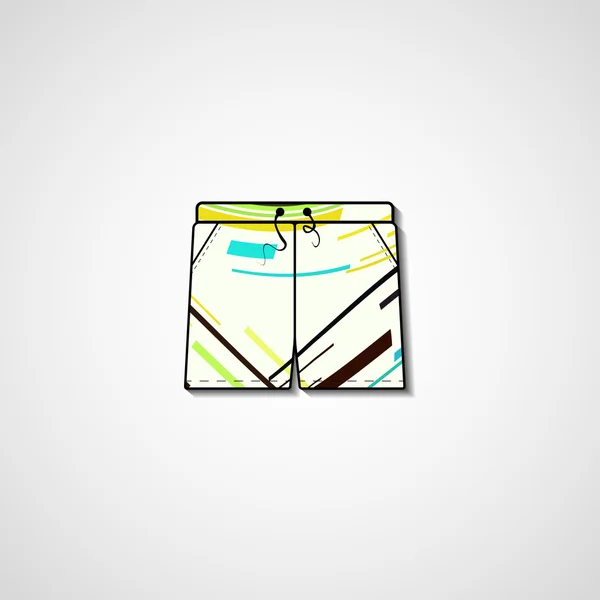 Ilustración abstracta en pantalones cortos — Vector de stock