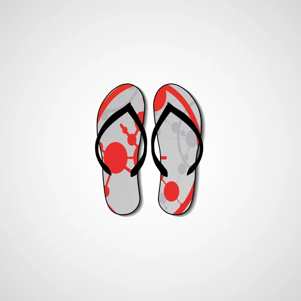 Abstract illustration on flip flops — Stock Vector