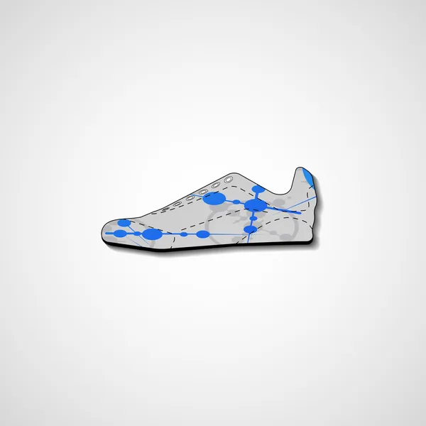 Ilustración abstracta en zapatillas de deporte — Vector de stock