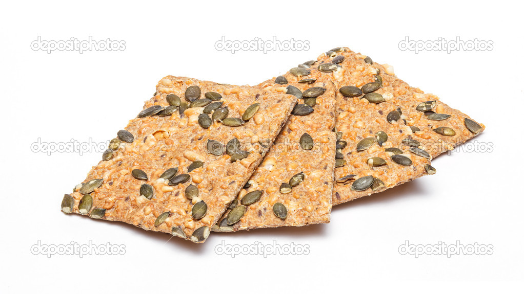 Crackers with cheese and seeds