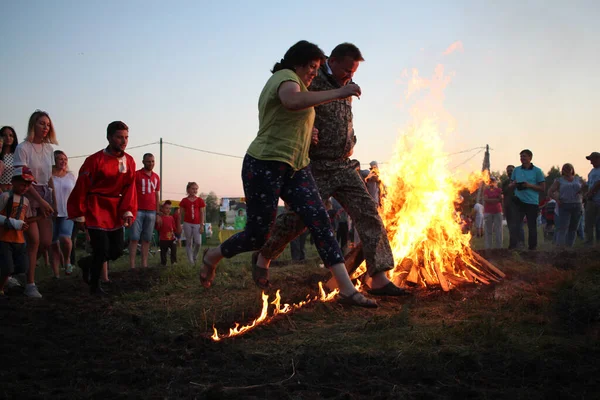 Russia Novosibirsk 2021 Pagan Religious Dance Ivan Kupala Solstice Siberia — Zdjęcie stockowe