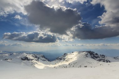 güzel kış panorama, bucegi Dağları, Karpatlar, Romanya