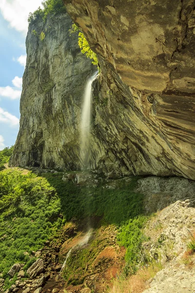 Beautiful waterfall in the Cerna valley,Vanturatoarea waterfall,Romania