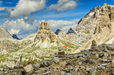 toblin Kulesi ve locatelli sığınma, dolomites, İtalya