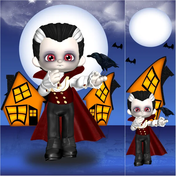 Vampiro Halloween cartão e Bookmark Set — Fotografia de Stock