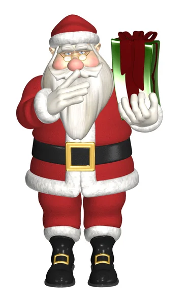 Santa With Gift — Stock Photo, Image