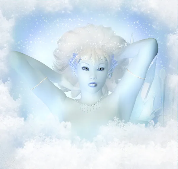 Chione 女神的雪圣诞贺卡墙艺术 — 图库照片