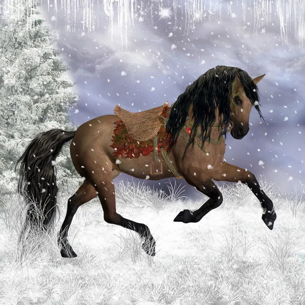 Fantasy Christmas Horse Illustration — Stock Photo, Image