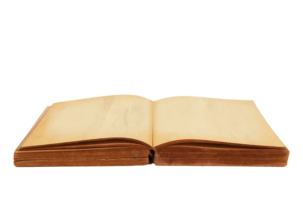 Eski izole kitap beyaz arka plan açılan — Stok fotoğraf