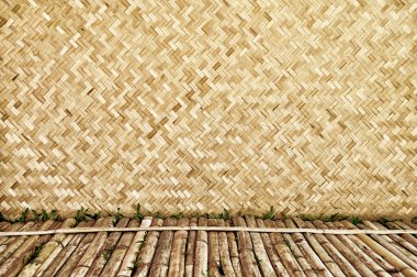 Bambu ahşap doku, thai işlemeli