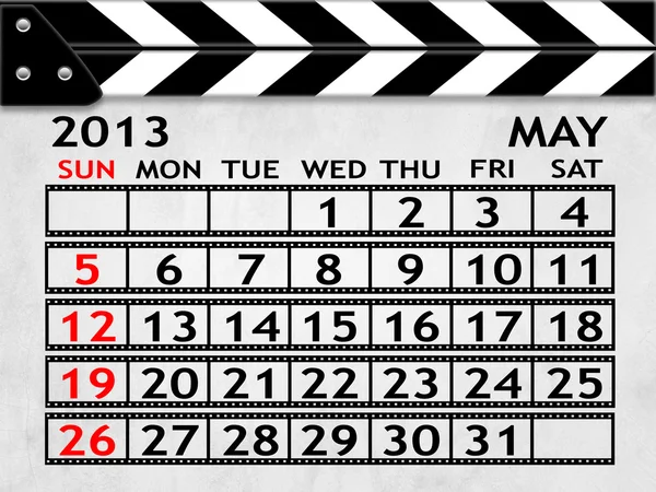 Calendar May 2013, Clapper board or slate style