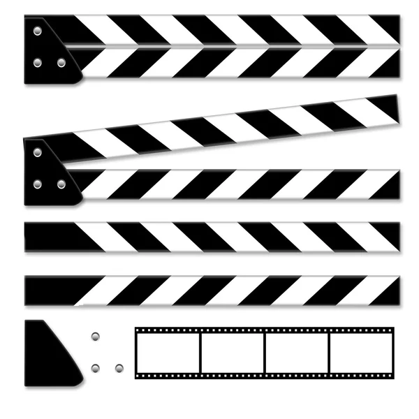 Parts of clapper board isolated on white background. — Stock Photo, Image