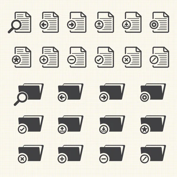 Documents and File Folder icons. Vector — Stock Vector