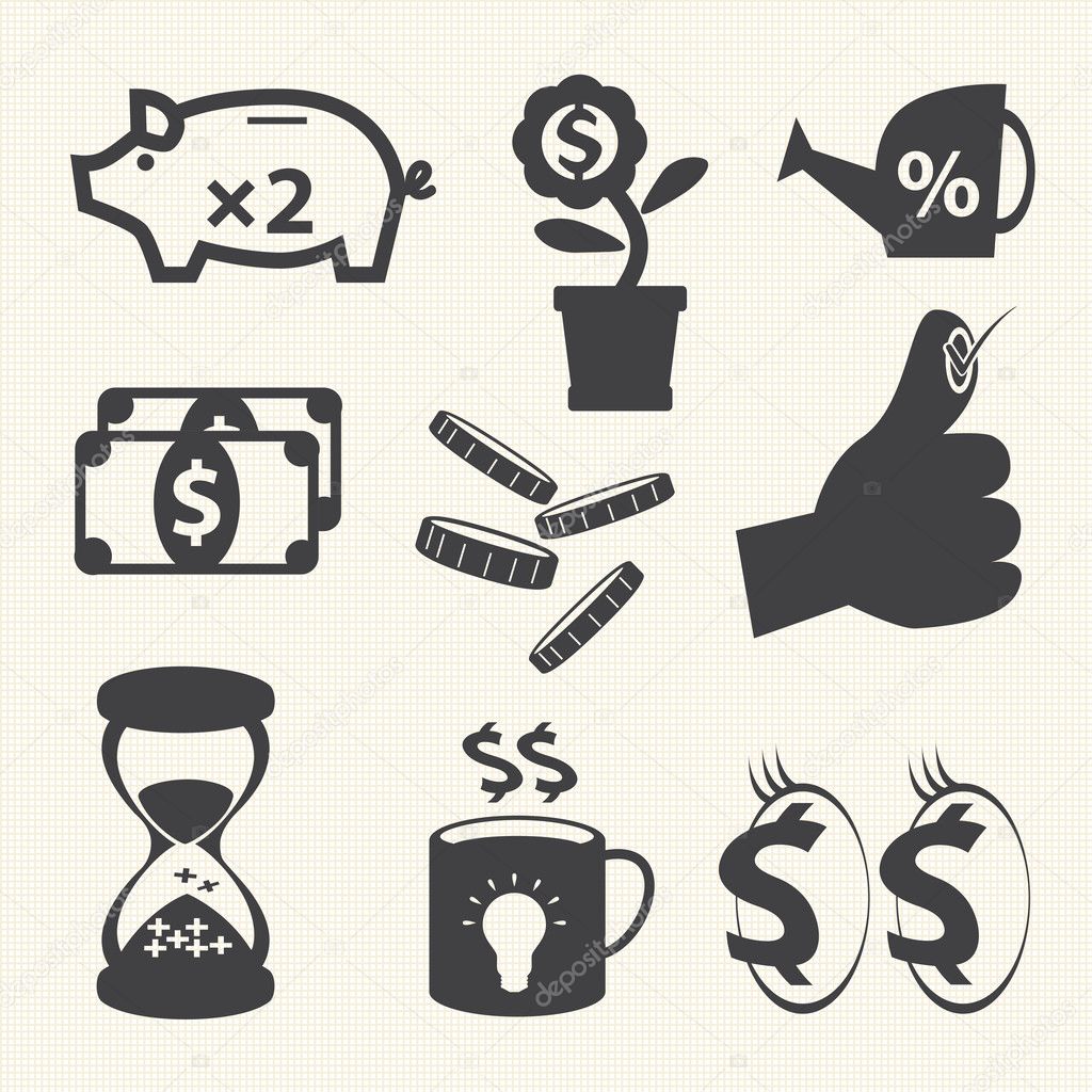 Finance and money icon set.