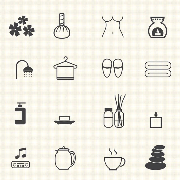 Spa Masaj Icons set — Stok Vektör