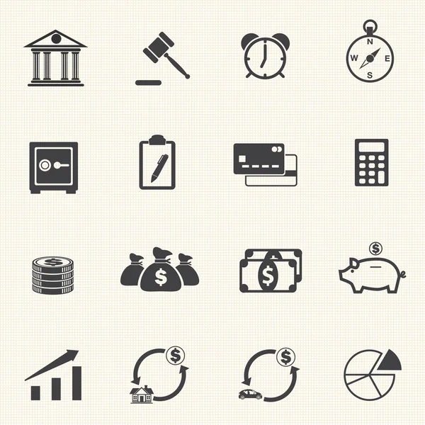 Finance Icons with texture background — Stock Vector
