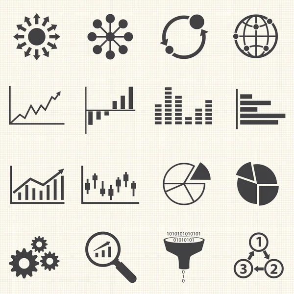 Business Infographic icons with texture background. — Stock Vector