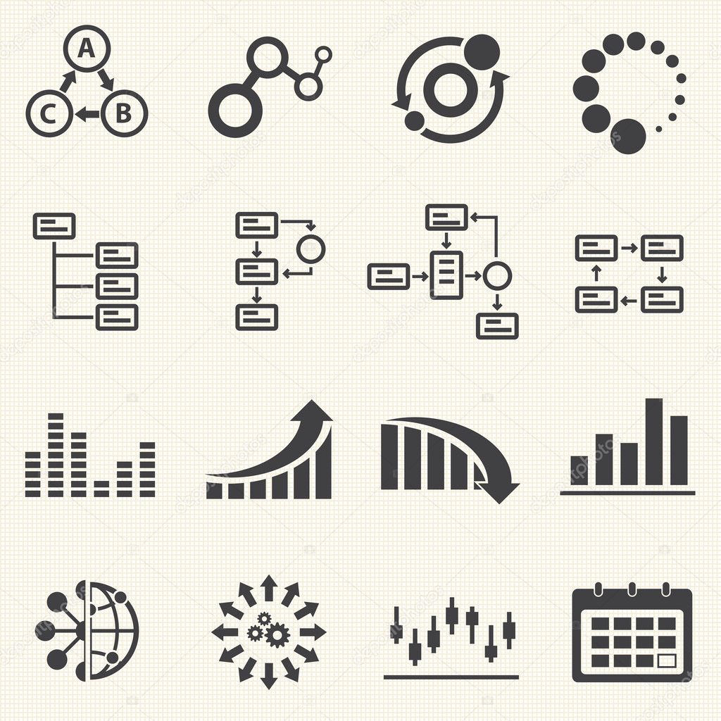 Business Infographic icons with texture background Vector Graphics