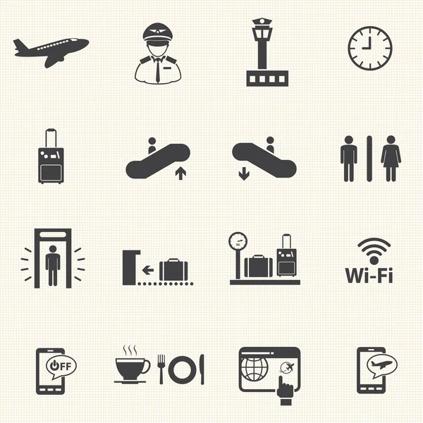 Airport icons set. Vector — Stock Vector