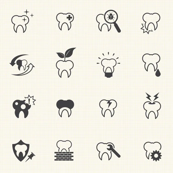 Diş, diş Icons set vektör. — Stok Vektör